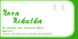 nora mikulka business card