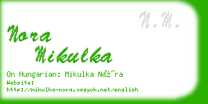nora mikulka business card